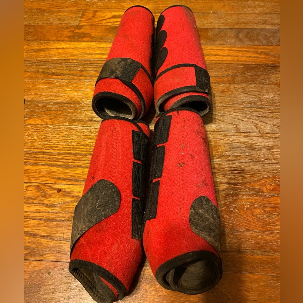 Red sports boots